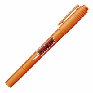 三菱鉛筆 0150927 水性マーカー プロッキー 細字丸芯＋極細 橙 (015-0927)
