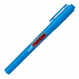三菱鉛筆 0150941 水性マーカー プロッキー 細字丸芯+極細 水色 (015-0941)