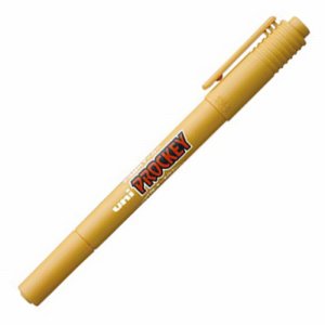 三菱鉛筆 PM120T.19 水性マーカー プロッキー 細字丸芯＋極細 黄土色 (413-9645)