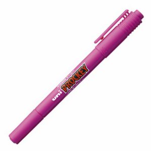 三菱鉛筆 PM120T.11 水性マーカー プロッキー 細字丸芯＋極細 赤紫 (413-9652)