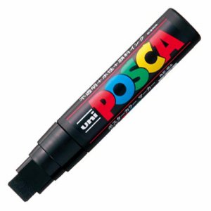 三菱鉛筆 PC17K.24 水性マーカー ポスカ 極太角芯 黒 (118-0008)