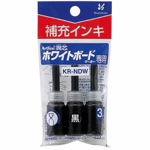 シヤチハタ KR-NDWクロ アートライン潤芯ホワイトボードマーカー用補充インキ 黒 KR-NDW (016-7789) 1パッ