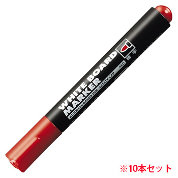 コクヨ PM-B101NR ホワイトボード用マーカー 細字 赤 業務用パック (015-2204) 1箱=10本