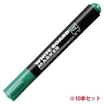 コクヨ PM-B101NG ホワイトボード用マーカー 細字 緑 業務用パック (015-2198) 1箱=10本