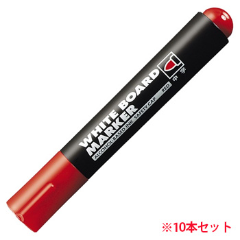 コクヨ PM-B102NR ホワイトボード用マーカー 中字 赤 業務用パック (011-5506) 1箱=10本