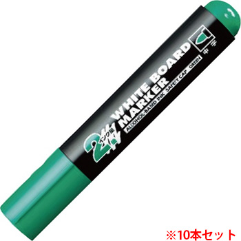 コクヨ PM-BL102G ホワイトボード用マーカー(中字・ロング筆記タイプ) 緑 10本セット (910-2090) 1セット