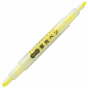 TS-WKT11-Y キャップが外しやすい蛍光ペン ツイン 黄 1セット（10本） 汎用品 (912-4880) 1セット＝10