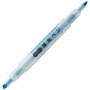 TS-WKT11BL キャップが外しやすい蛍光ペン ツイン 青 1セット（10本） 汎用品 (912-4854) 1セット＝10