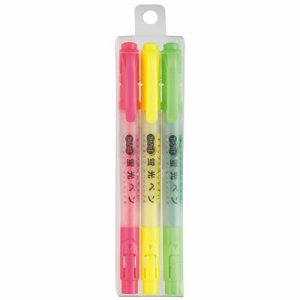 TS-WKT113C キャップが外しやすい蛍光ペン ツイン 3色（各色1本） 1パック 汎用品 (015-7270)