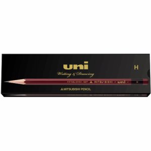 三菱鉛筆 UKH 六角事務用鉛筆 ユニK紙箱H 1ダース12本 (217-9919)