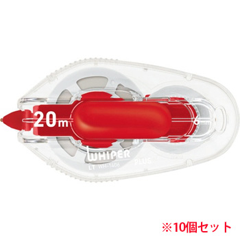 PLUS WH-1406 修正テープ ホワイパーLT 6mm幅×20m レッド (911-1534) 1セット=10個
