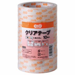 TCT15 クリアテープ 15mm×35M 1セット(240巻:10巻×24パック) 汎用品 (913-0912) 1セット=2