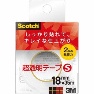 3M 600-1-18CN スコッチ 超透明テープS 600 小巻 18mm×35m (114-0899)
