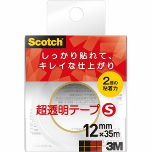 3M 600-1-12CN スコッチ 超透明テープS 600 小巻 12mm×35m (114-0882)