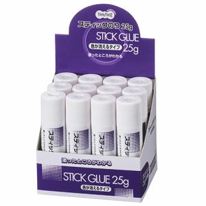 TS-IK25 スティックのり 色が消えるタイプ 25G 12本セット 汎用品 (913-0808) 1セット=12本