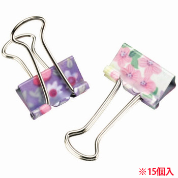 ソニック GP-472 花柄ダブルクリップ 小 口幅19mm (318-5483) 1パック=15個