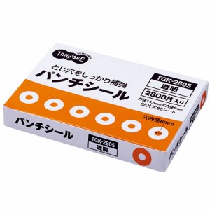 TGK-2805 パンチシール 外径14.5mm 透明 業務用パック 1パック(2800片:35片×80シート) 汎用品 (81
