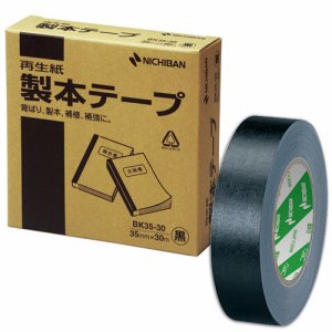 ニチバン BK35-306 製本テープ<再生紙> 35mm×30m 黒 (115-8960)