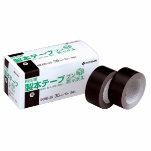 ニチバン BKBB-356 製本テープ<再生紙>ブンボックス 35mm×10m 黒 (311-8986) 1箱=5巻
