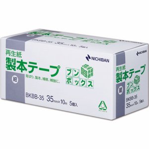 ニチバン BKBB-3519 製本テープ<再生紙>ブンボックス 35mm×10m 紺 (311-8993) 1箱=5巻