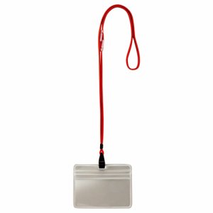OR-432-R 吊下げ名札 防水チャック付 赤 10個パック 汎用品