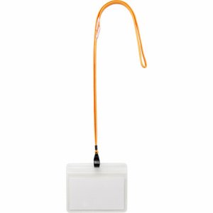 OR-5469-Y 吊下げ名札 防水チャック付 大 黄 汎用品