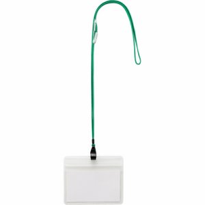 OR-5469-G 吊下げ名札 防水チャック付 大 緑 汎用品