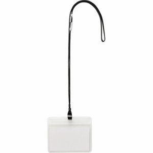 OR-5469-D 吊下げ名札 防水チャック付 大 黒 汎用品