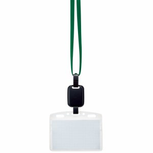 OS-ナフR180G 吊り下げ名札セット(リール式・ソフトケース・チャック式) 緑 30個セット 汎用品 (912-1465)