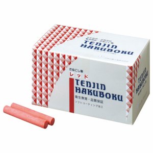 日本白墨 CH-2 天神印チョーク(石膏カルシウム製) 赤 (118-3252) 1箱=100本