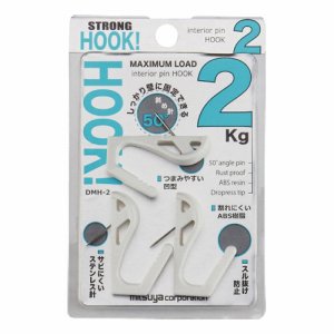 ミツヤ DMH-2-WH インテリアピンフック 2kg 白 (315-4892) 1パック=3個