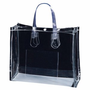 TNSB-A4 透明PVCバッグ A4ワイド ポケット・ホック付 汎用品 (114-0332) 1パック=10枚