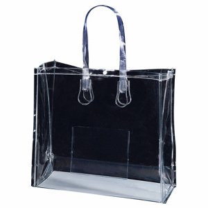 TNSB-B4 透明PVCバッグ B4ワイド ポケット・ホック付 汎用品 (114-0349) 1パック=10枚
