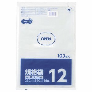 LTR12-TSHK 規格袋 12号 0.03×230×340mm 汎用品 (317-8685) 1パック＝100枚