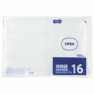 LTR16-TSHK 規格袋 16号 0.03×340×480mm 汎用品 (317-8722) 1パック＝100枚