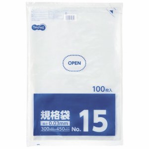 LTR15-TSHK 規格袋 15号 0.03×300×450mm 1セット1000枚 汎用品 (910-6092) 1セット=