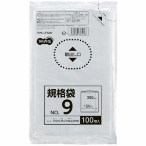 TSHK-LTW09 規格袋 9号 0.02×150×250mm 汎用品 (312-4477) 1パック＝100枚