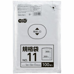 TSHK-LTW11 規格袋 11号 0.02×200×300mm 汎用品 (312-4491) 1パック=100枚