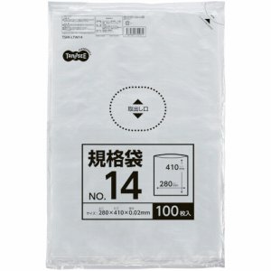 TSHK-LTW14 規格袋 14号 0.02×280×410mm 汎用品 (312-4521) 1パック=100枚
