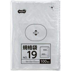 TSHK-LTW19 規格袋 19号 0.02×400×550mm 汎用品 (312-4576) 1パック=100枚