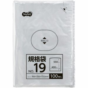 TSHK-LTW19 規格袋 19号 0.02×400×550mm 汎用品 (312-4576) 1パック＝100枚