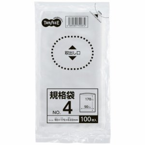 TSHK-LTW04 規格袋 4号 0.02×90×170mm 3000枚セット 汎用品 (913-6720) 1セット=30