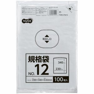 TSHK-LTW12 規格袋 12号 0.02×230×340mm 1セット1000枚 汎用品 (913-6827) 1セット=