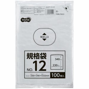 TSHK-LTW12 規格袋 12号 0.02×230×340mm 1セット1000枚 汎用品 (913-6827) 1セット＝