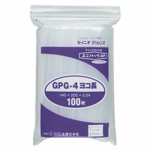 セイニチ GPG-4ヨコナガ ユニパックGP ヨコ長タイプ ヨコ200×タテ140×厚み0.04mm (216-2845) 1パ