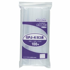 セイニチ GPJ-4ヨコナガ ユニパックGP ヨコ長タイプ ヨコ340×タテ240×厚み0.04mm (216-2876) 1パ