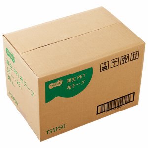 TSSP50 再生PET布テープ 50mm×25M 1セット（30巻） 汎用品 (760-5840) 1セット＝30巻