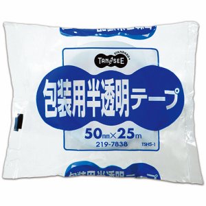 TSHS-1 包装用半透明テープ 50mm×25M 1セット(30巻) 汎用品 (710-4527) 1セット=30巻