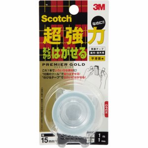 3M KRG-15 スコッチ 超強力なのにあとからはがせる両面テープ プレミアゴールド 15mm×1M (567-2358)