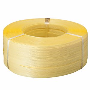 TS-500 PPバンド 手締め用 15mm×500M 黄色 5巻セット 汎用品 (764-7949) 1セット=5巻